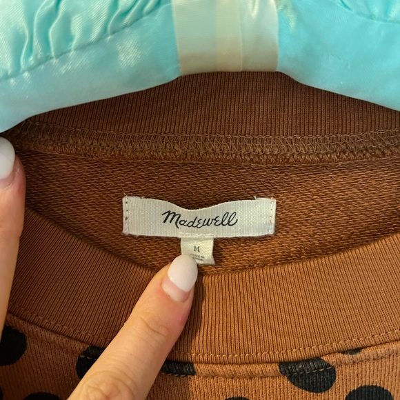 Madewell Pleat Sleeve Dot Sweatshirt - Picture 4 of 4